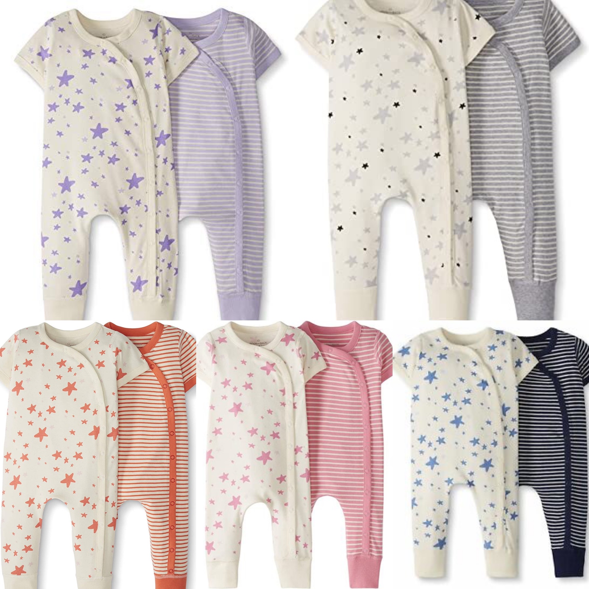 SC543 Ex Chainstore Organic Cotton Assorted Sleepsuits x100